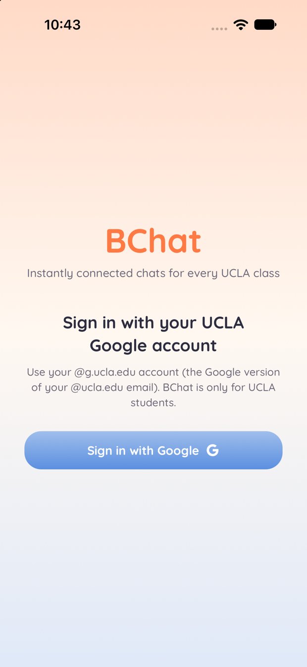 BChat sign-in screen: Sign in with your UCLA Google account